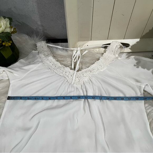 NEW Charming Charlie Longline Flutter Ruffle Cold Shoulder Poet Tunic Top S NWT - Picture 15 of 16